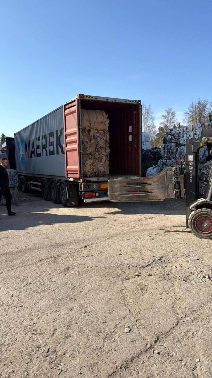 OCC loading — container ready for Asian mills.